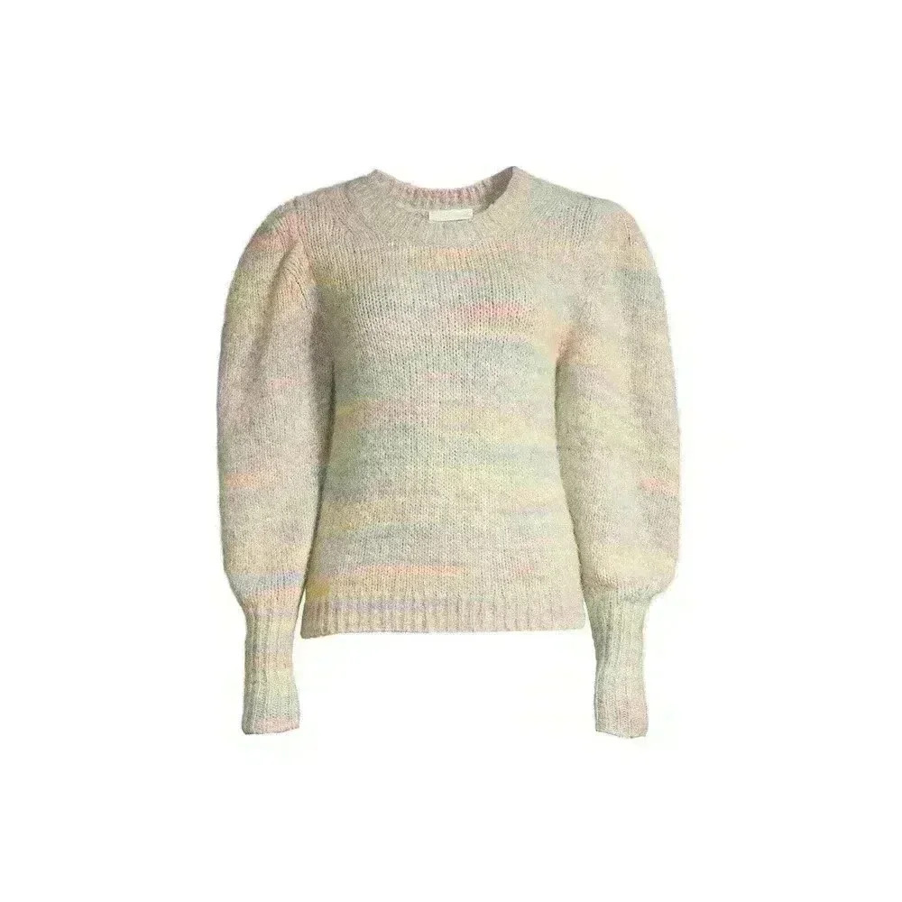 Loveshackfancy Sweater S Wool Pullover Balloon Puff Sleeve Aquarius Crewneck NEW - Picture 9 of 9